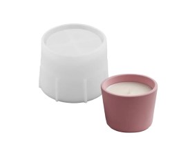 Molde silicona maceta lisa con tapa